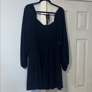 Elegant Navy Long-Sleeve Dress
